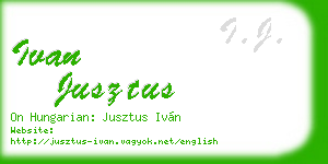 ivan jusztus business card